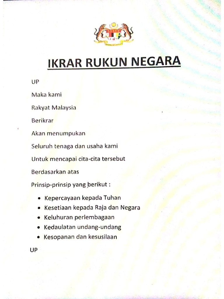 Ikrar Rukun Negara | PDF