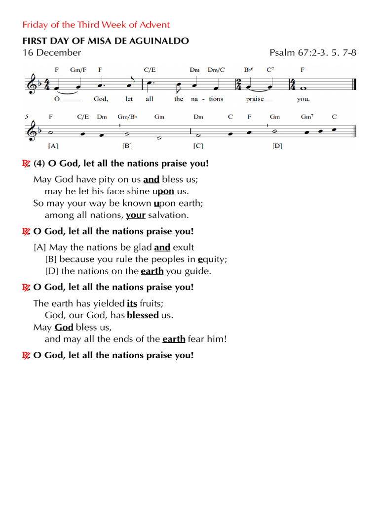(PSALM) Misa de Aguinaldo - English | PDF
