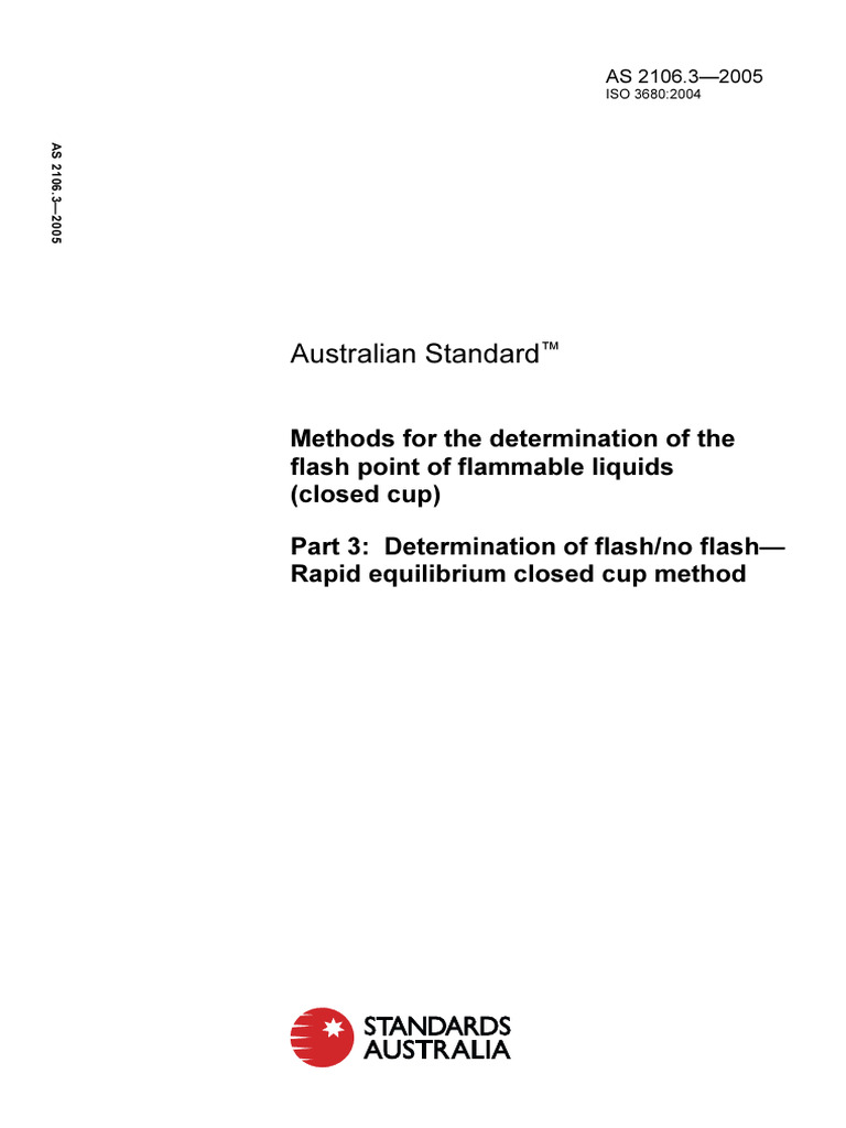 AS2106.3-2005 Methods For The Determination of The Flash Point of ...