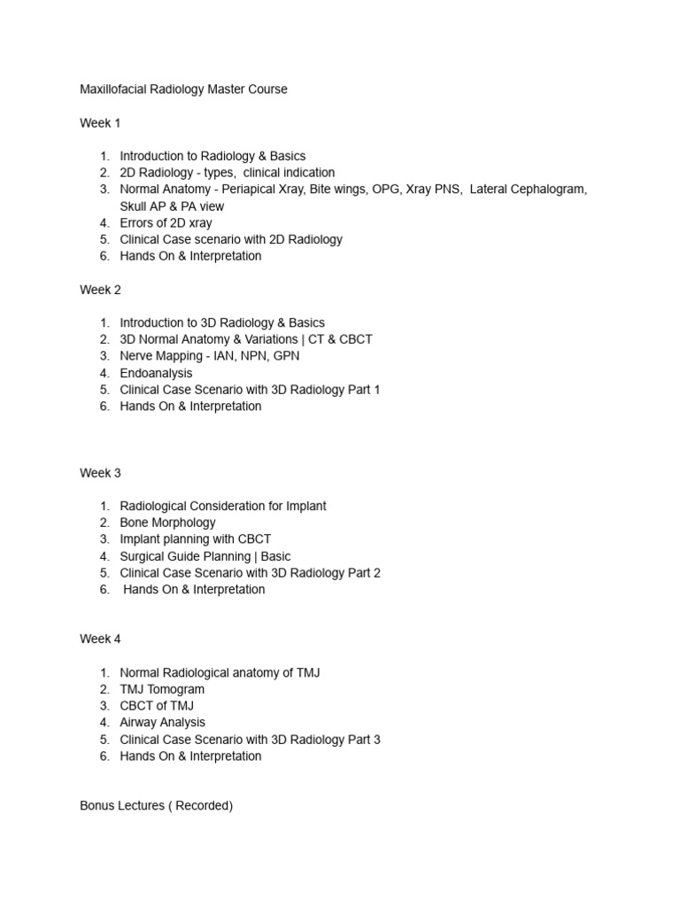 Maxillofacial Radiology Master Course | PDF