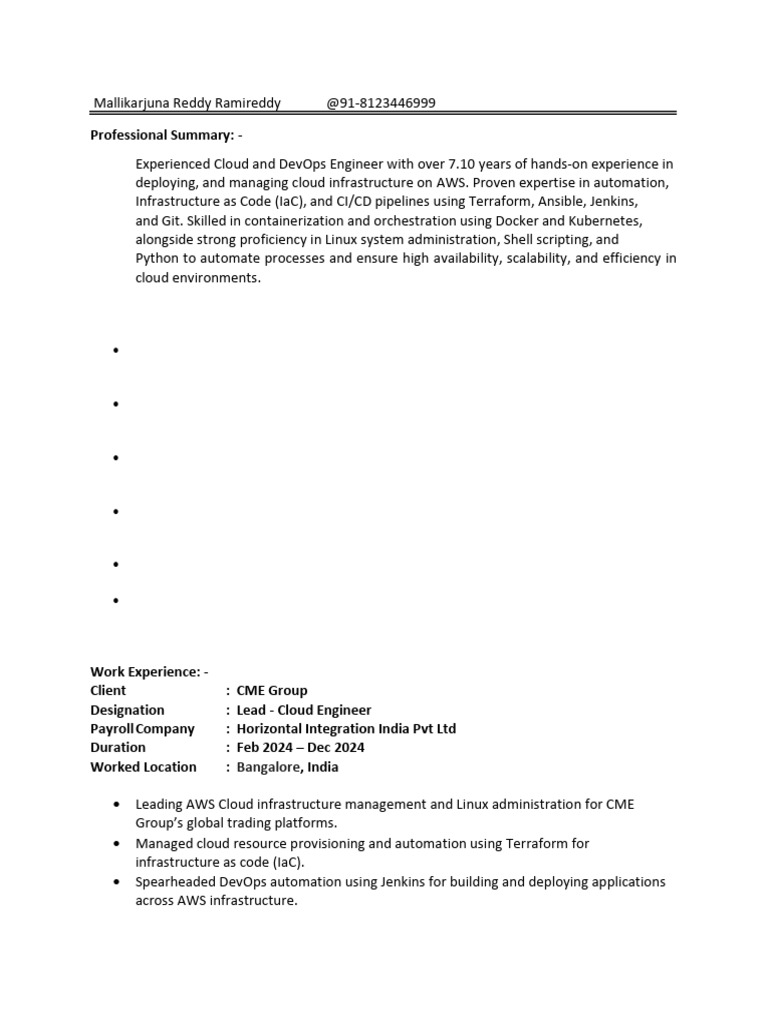 AWS DevOps Engineer Resume Summary | PDF | Cloud Computing | Amazon Web ...