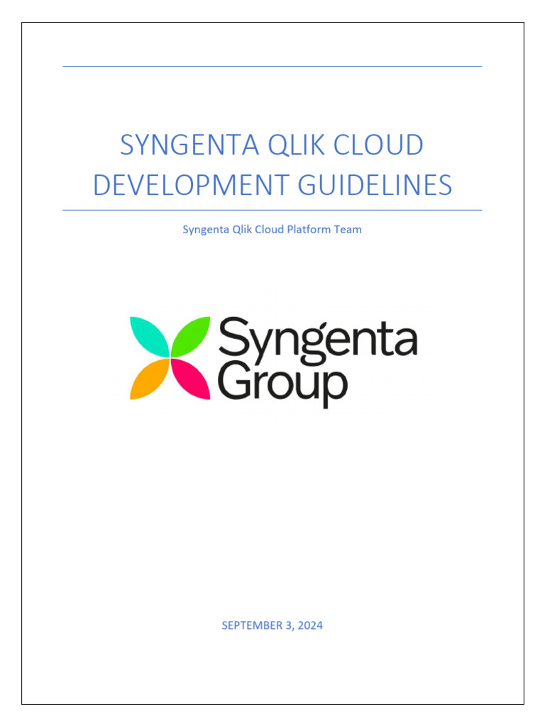 Syngenta Qlik Cloud Development Guidelines | PDF | Cloud Computing ...
