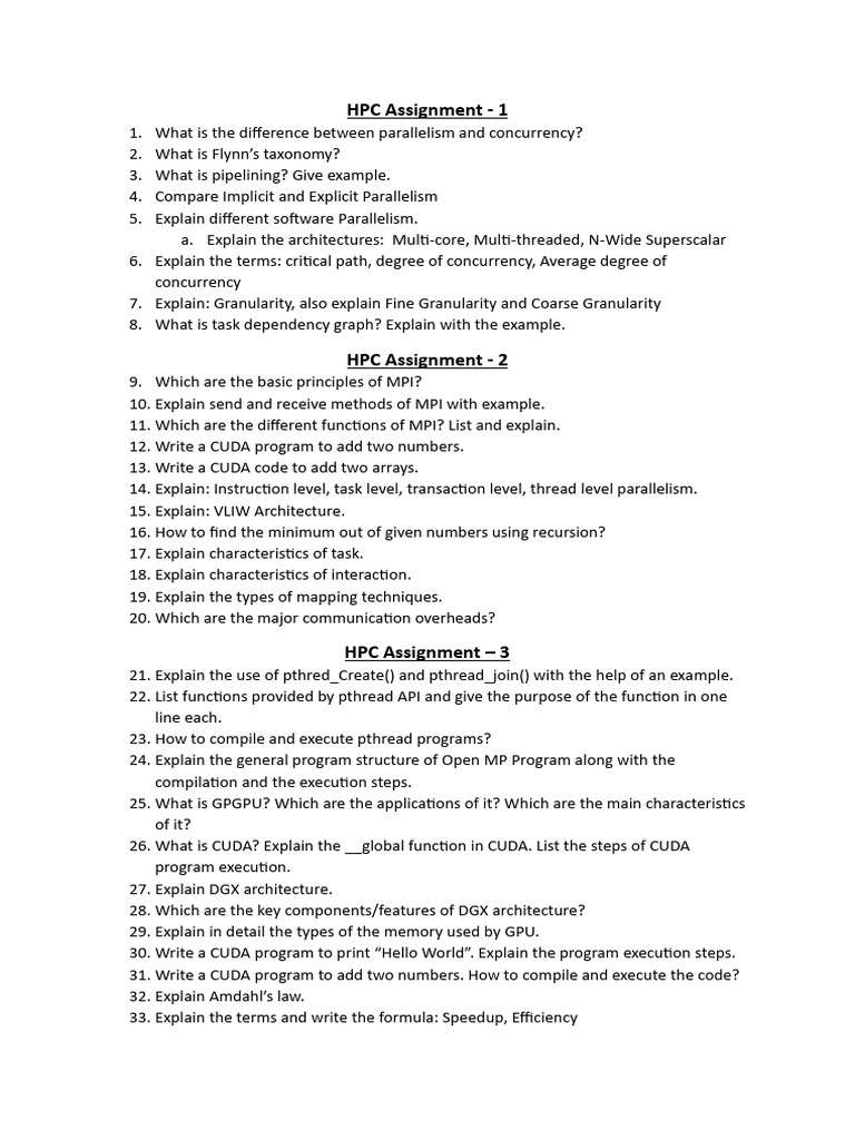 HPC Assignments | PDF