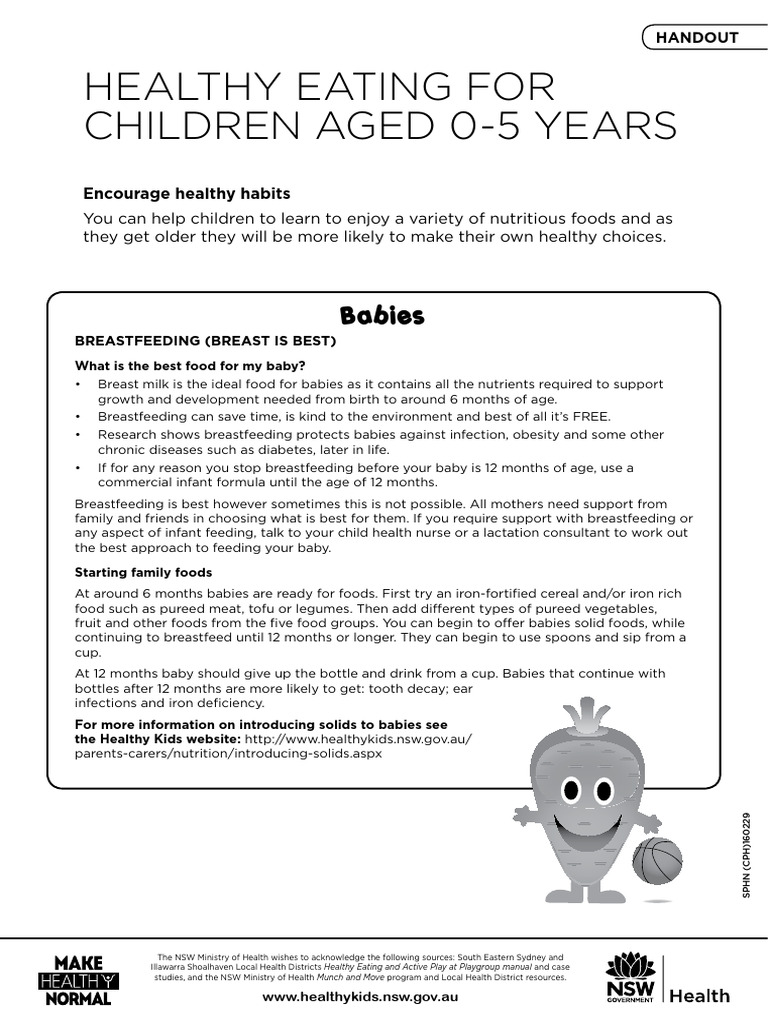 Healthy Eating for Children 0-5 Years | PDF | Breastfeeding | Foods