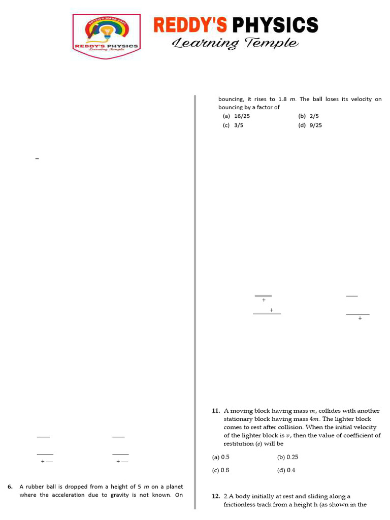 Collision and Momentum Problems | PDF | Collision | Momentum