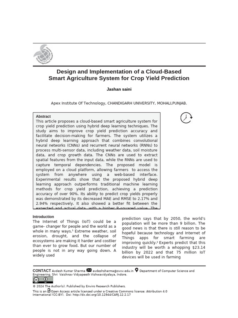 CARJ Vol12 No2 P 714-725 | PDF | Deep Learning | Internet Of Things
