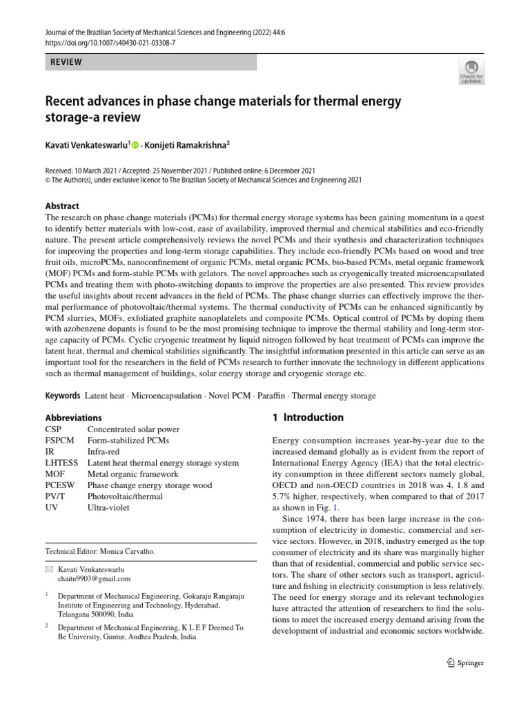 Advances in Phase Change Materials | PDF | Heat | Photovoltaics
