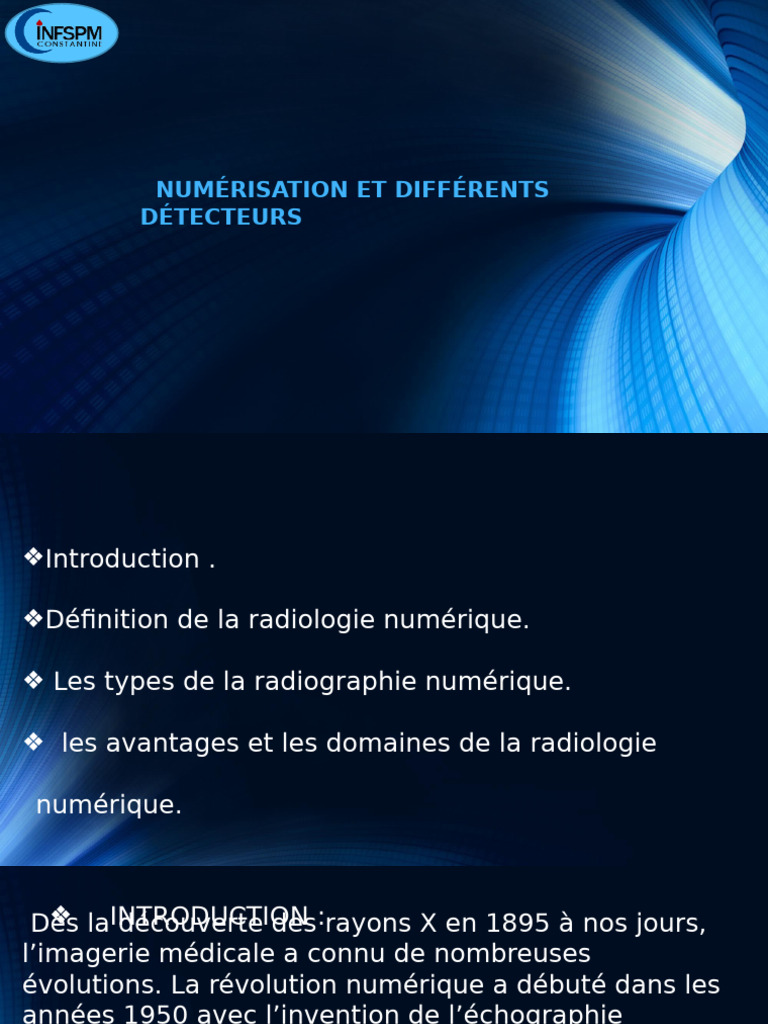 Radiologie Numérique : Types et Avantages | PDF | Radiographie | Rayon X