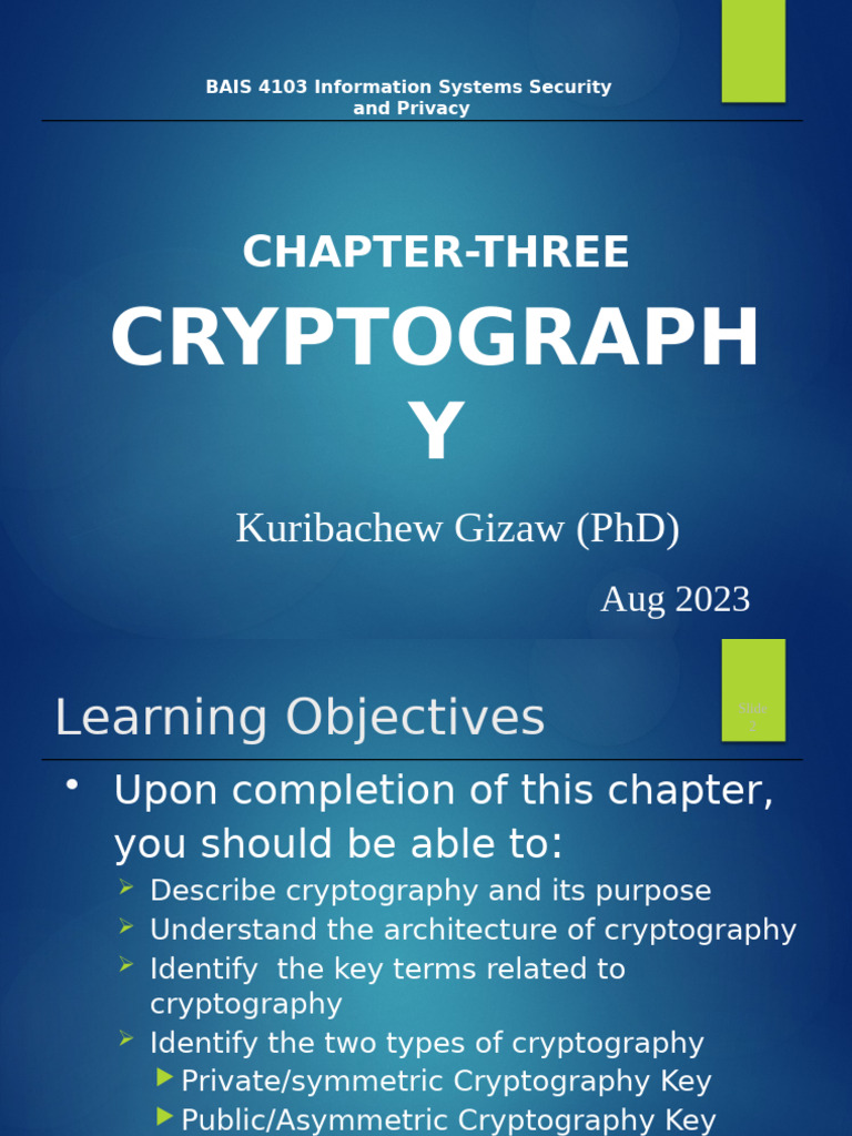BAIS 4103-Chapter Three | PDF | Key (Cryptography) | Public Key ...