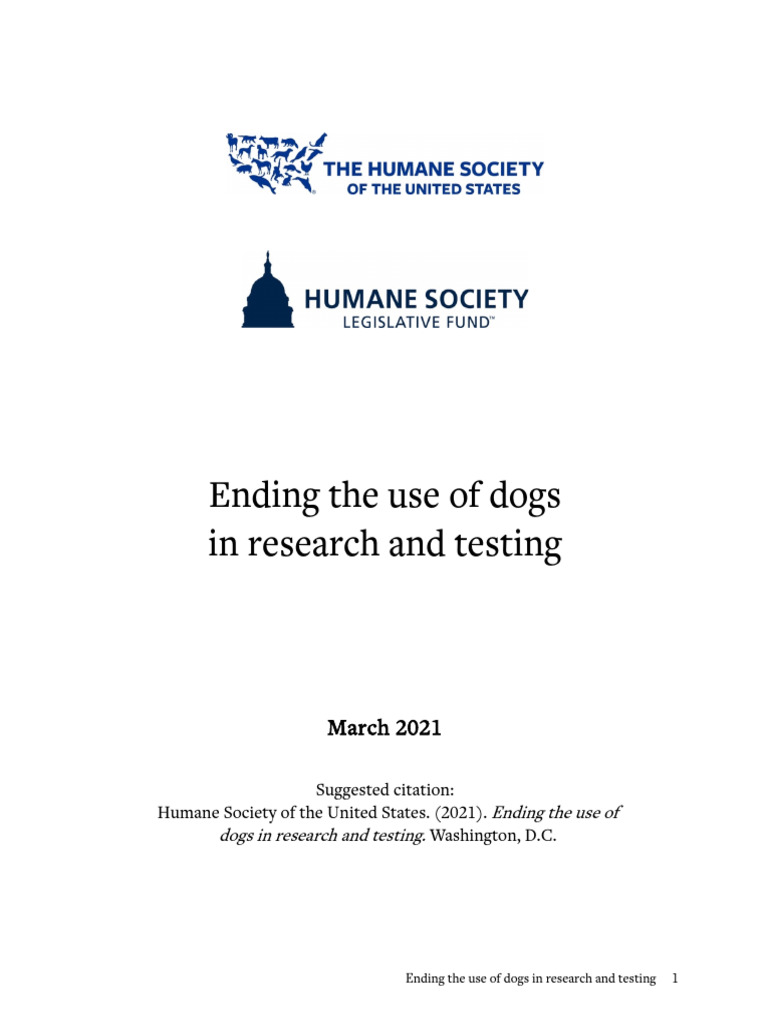 Ending The Use of Dogs in Research - 1 | PDF | Animal Testing | Food ...