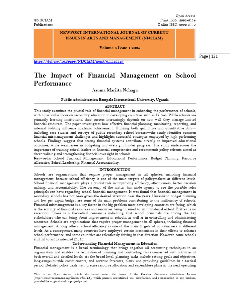 The Impact of Financial Management On School Performance (WWW - Kiu.ac ...