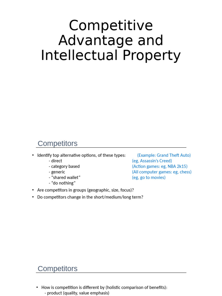 Competitive Advantage and Intellectual Property | PDF | Intellectual ...