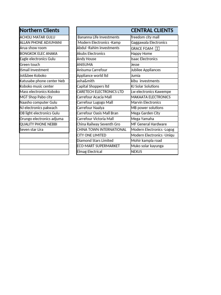 Client List for Electronics Retailers | PDF
