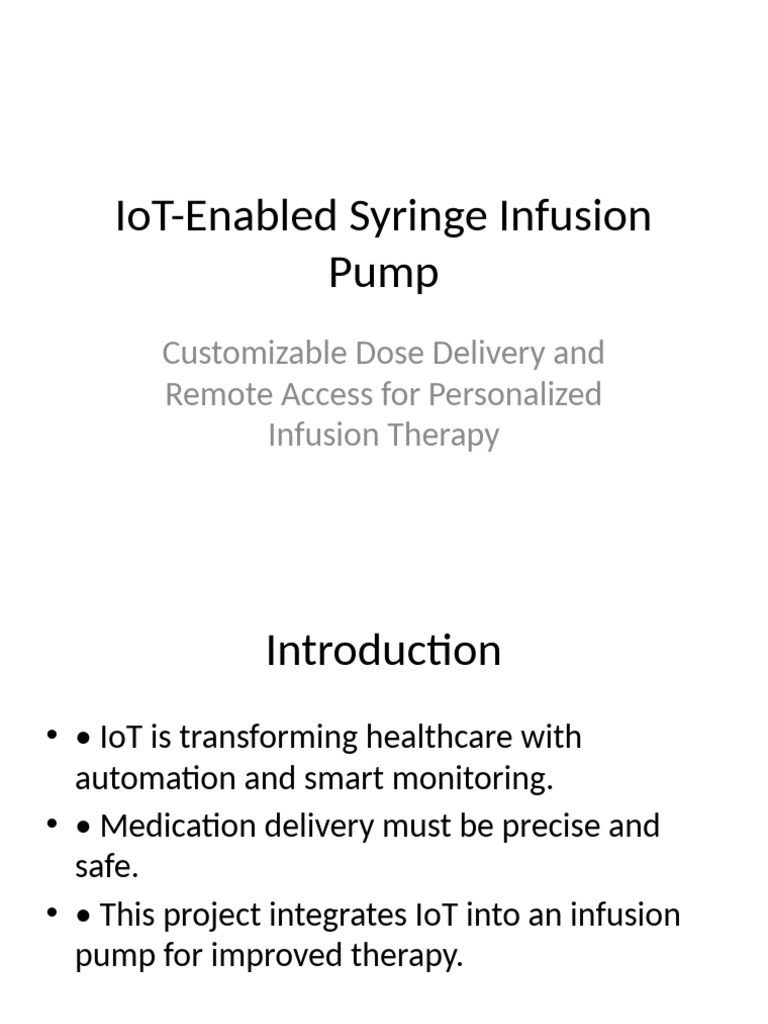 IoT Syringe Infusion Pump Overview | PDF