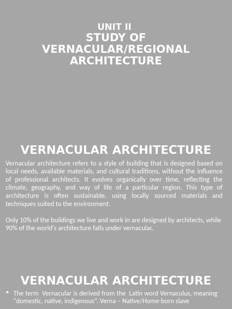 Understanding Vernacular Architecture | PDF