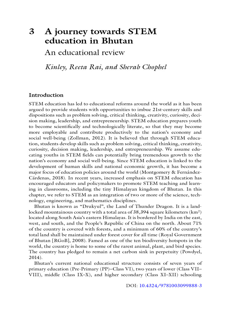STEM Education Development in Bhutan | PDF | Science | Curriculum