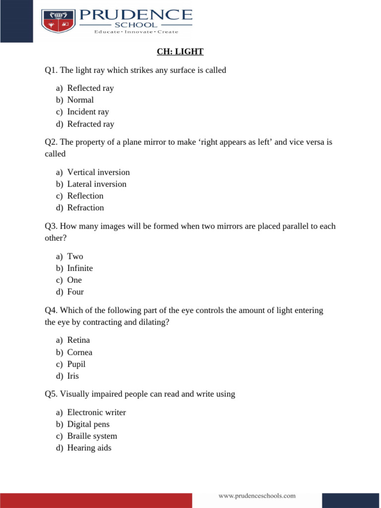 Understanding Light: Key Concepts and Questions | PDF