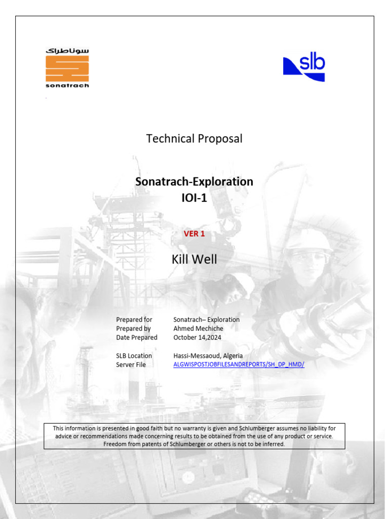 IOI-1 Coiled Tubing Kill Well Proposal | PDF | Casing (Borehole)