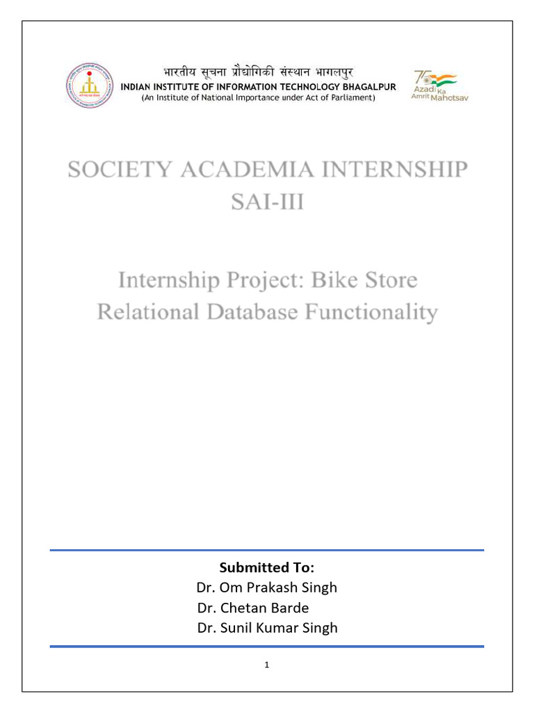 Society Academia Internship Sai-Iii | PDF | Databases | Microsoft Sql ...
