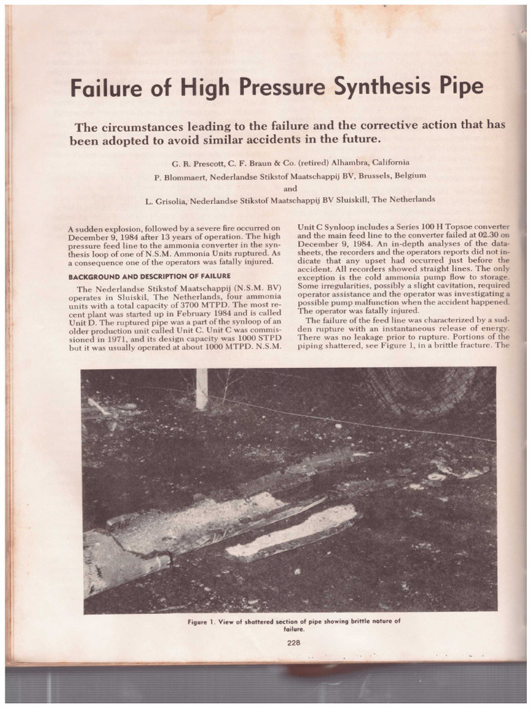 Failure of High Pressure Synthesis Pipe | PDF