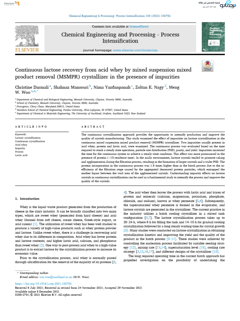 Chemical Engineering and Processing - Process Intensification | PDF ...