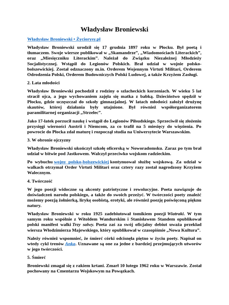 Władysław Broniewski | PDF