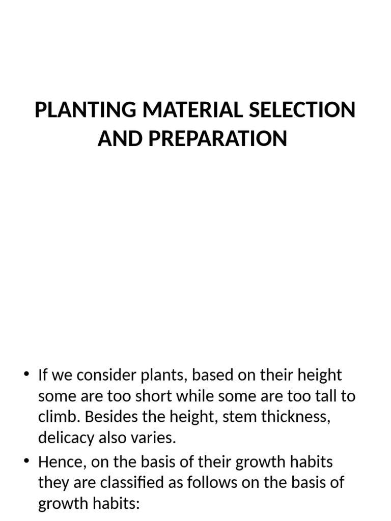 Plant Material Preparation Guide | PDF | Trees | Soil