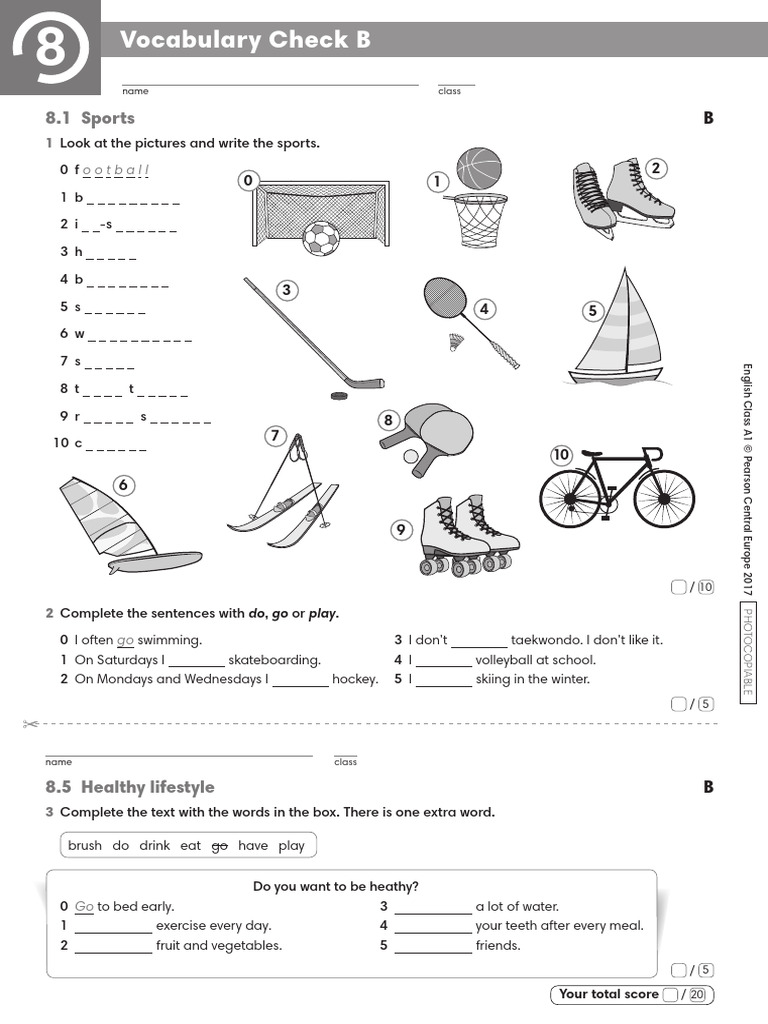 ECA1 Tests Vocabulary Check 8B | PDF