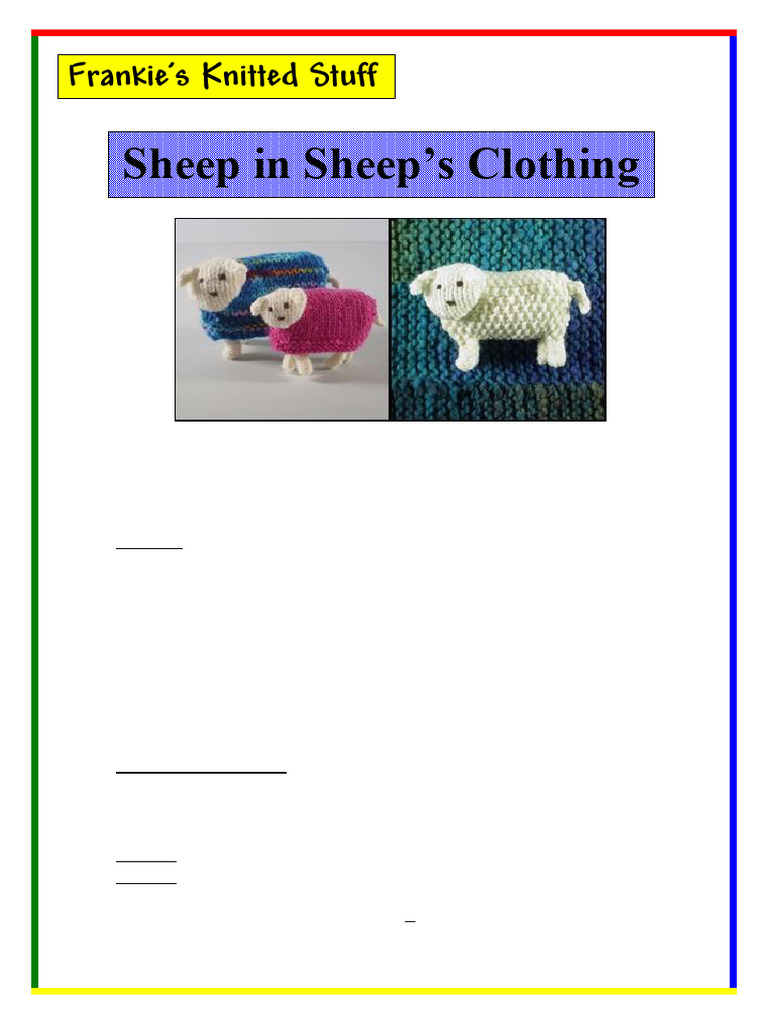 Sheep in Sheep S Clothing | PDF | Knitting | Yarn
