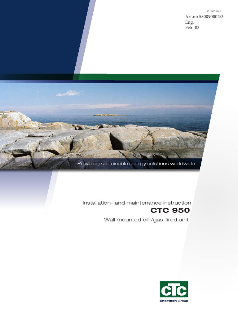 CTC 950 Boiler Installation Guide | PDF | Water Heating | Boiler