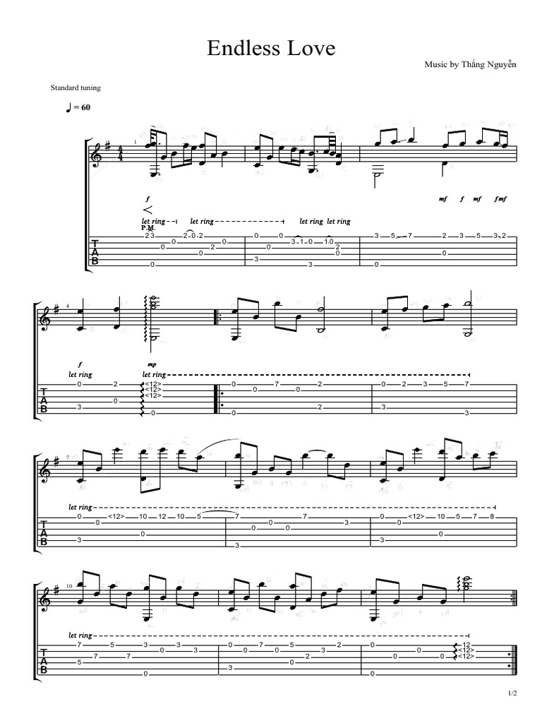 Endless Love Guitar Sheet Music | PDF
