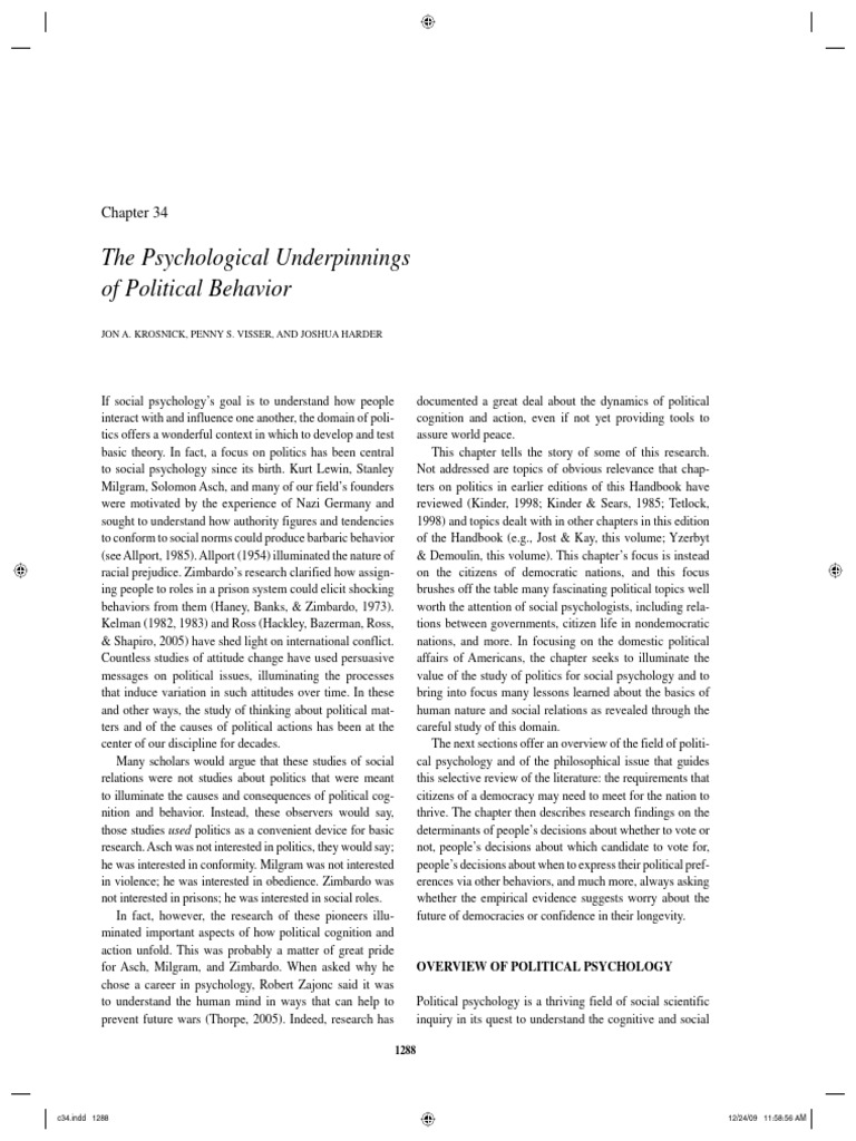 2009 Handbook of Social Psychology | PDF | Voter Turnout | Social ...