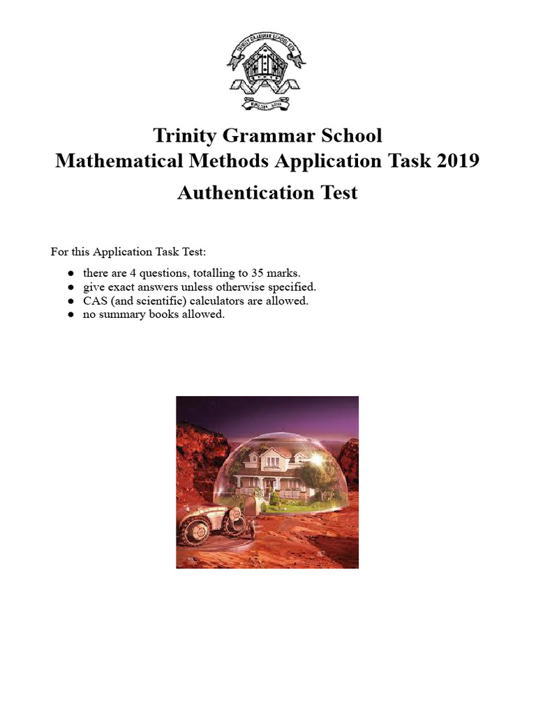 Trinity Grammar 2019 Math Task Guide | PDF | Function (Mathematics ...