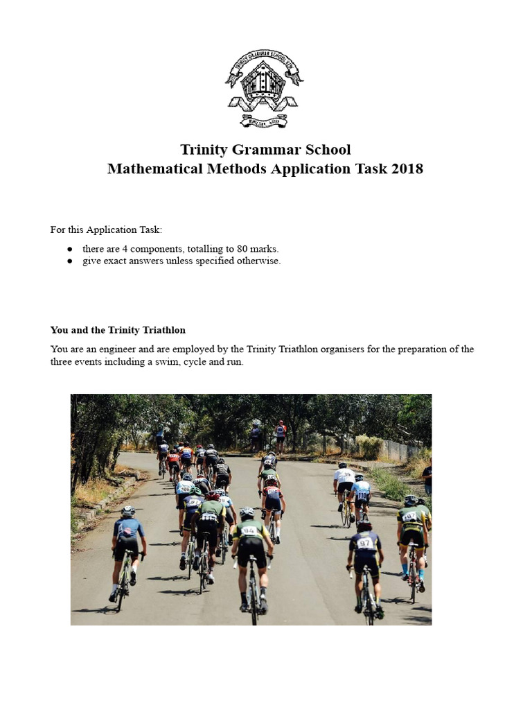 Trinity Triathlon Mathematical Methods Task | PDF | Cartesian ...
