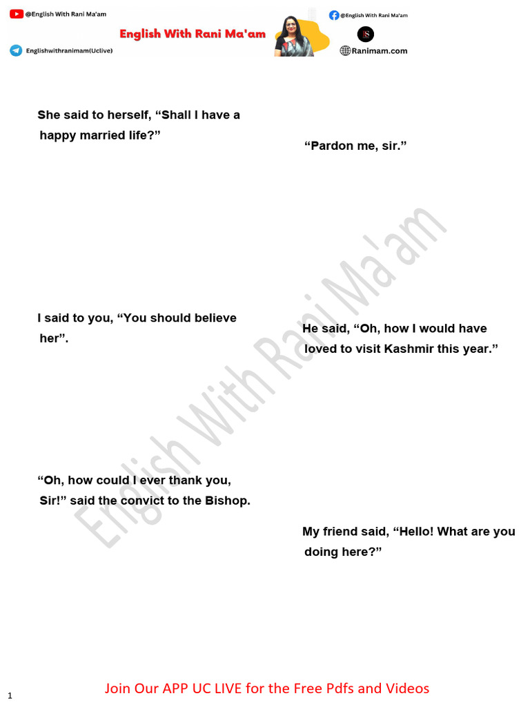 Narration Practice Set - 2 | PDF