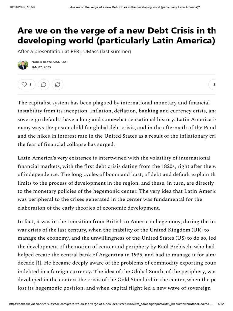 New Debt Crisis in Latin America? | PDF | Currency Appreciation And ...