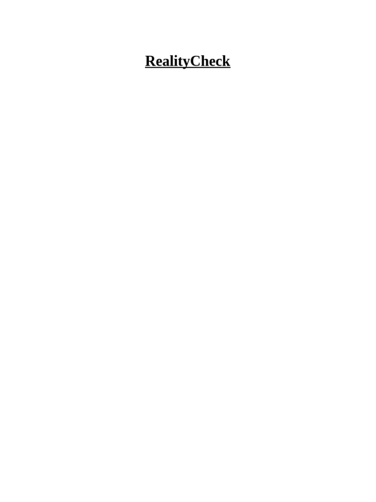 RealityCheck SYNOPSIS FINAL33 | PDF | Html | Mongo Db