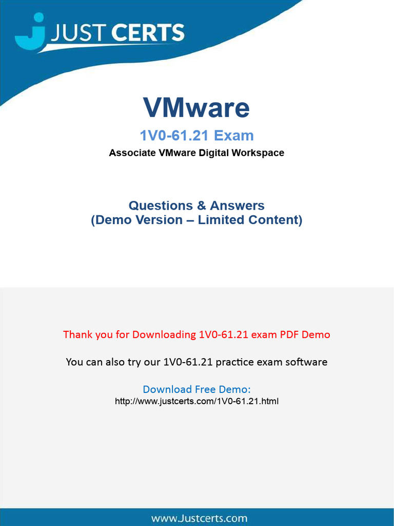 1V0-61.21 Exam Questions & Answers Demo | PDF | Proxy Server | V Mware