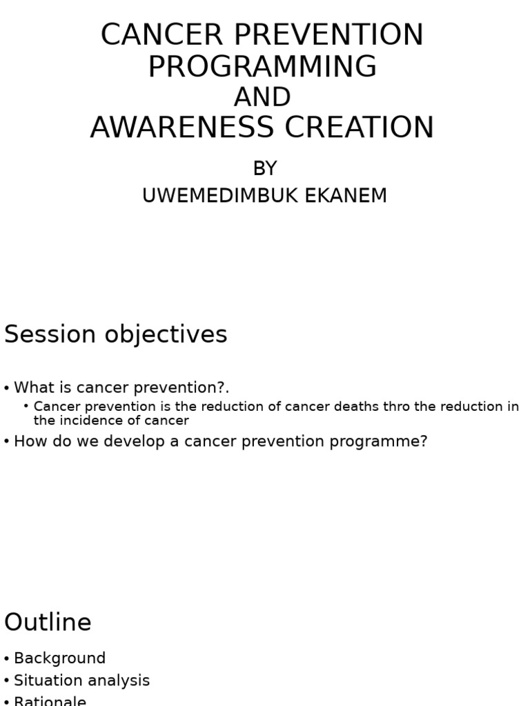 Cancer Prevention Program Overview | PDF | Preventive Healthcare | Cancer