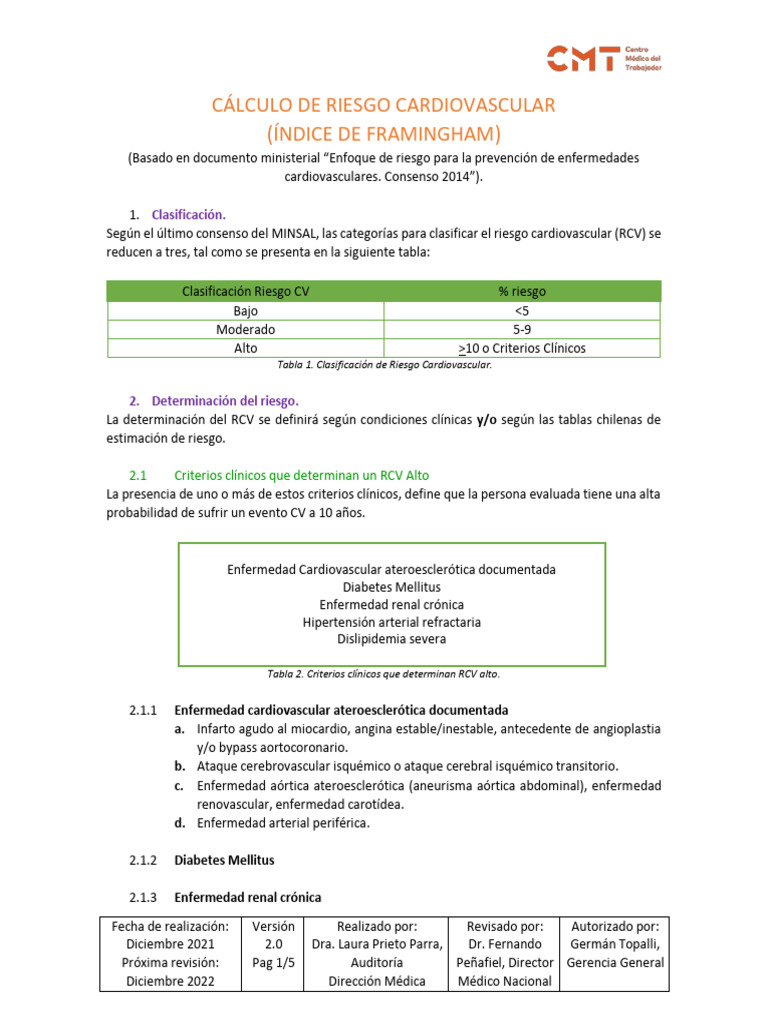 Cálculo de Riesgo Cardiovascular 2021 | PDF | Enfermedades ...