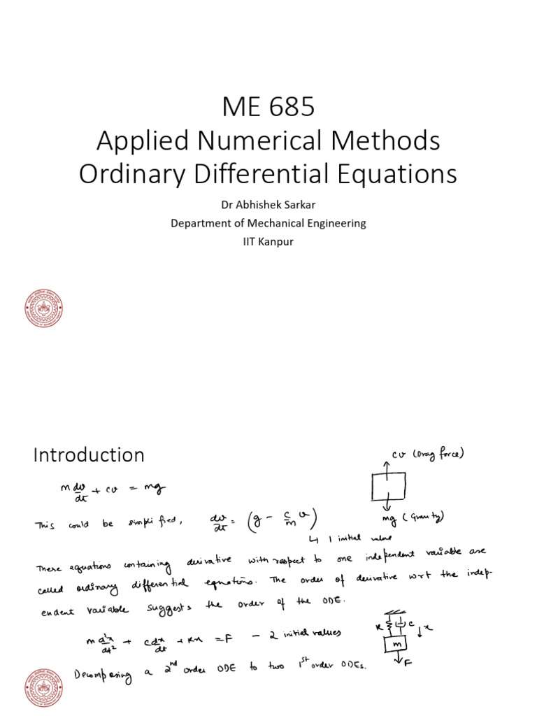 Applied Numerical Methods for ODEs | PDF