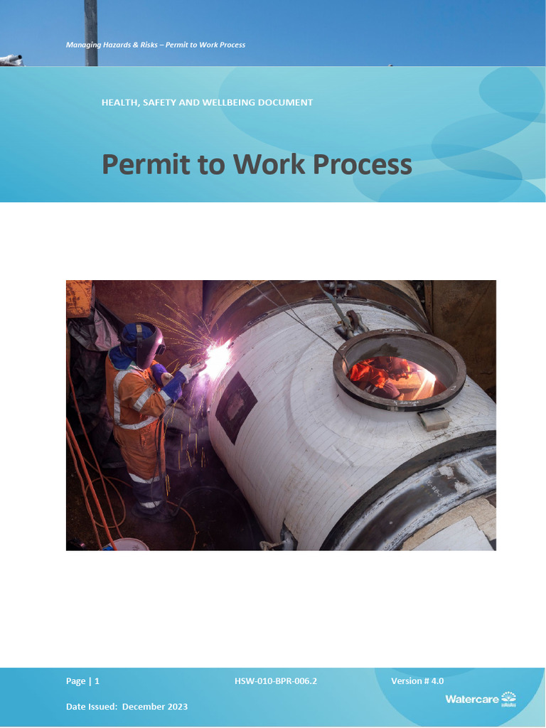 PTW Procedure | PDF | Risk | Working Conditions