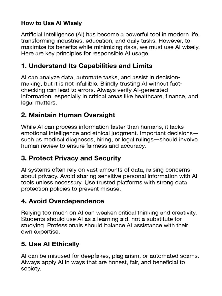 Responsible AI Usage Guidelines | PDF
