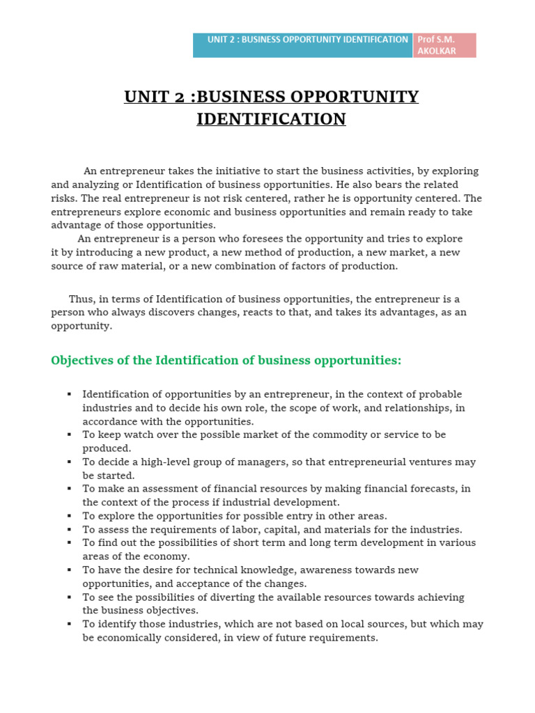 Identifying Profitable Business Opportunities | PDF | Entrepreneurship ...