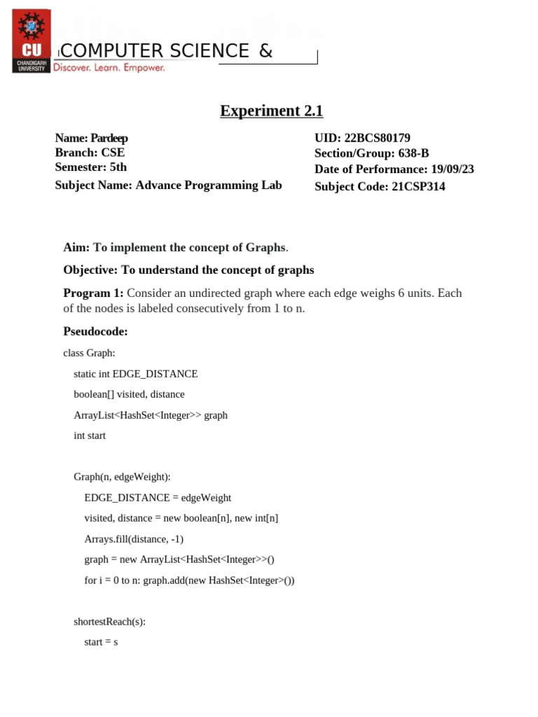 Graphs and BFS in Java & C++ Code | PDF | Software Engineering ...
