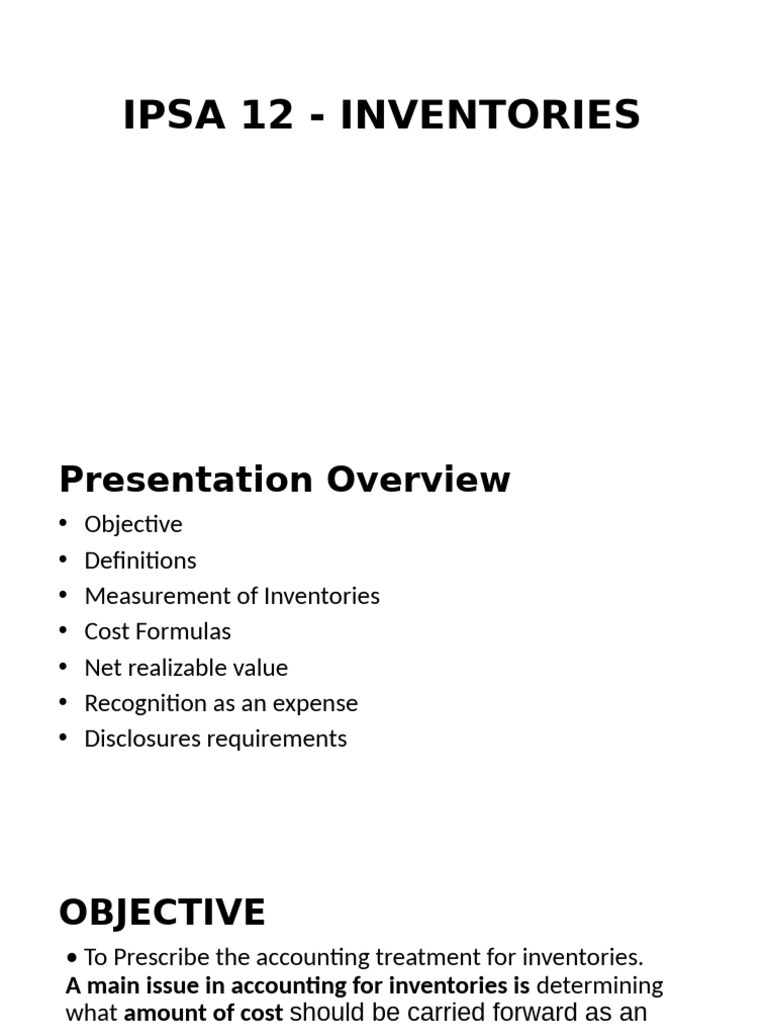 IPSAS 12: Accounting for Inventories | PDF | Inventory | Cost