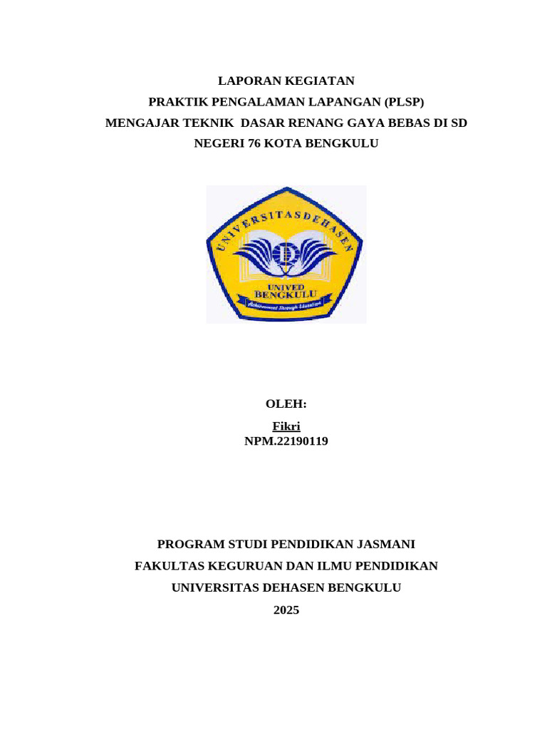 PLSP Mengajar Renang di SD 76 Bengkulu | PDF