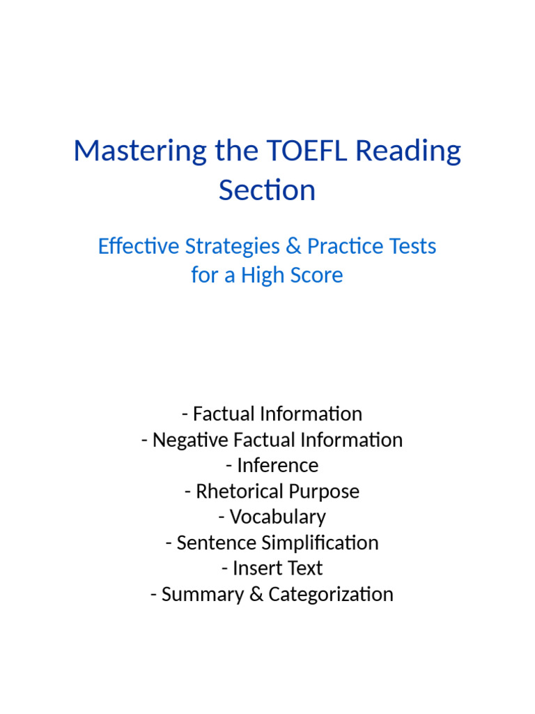 TOEFL Reading Strategies for Success | PDF | Bees