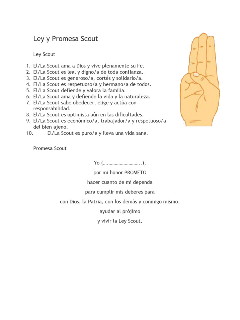 Ley y Promesa del Scout | PDF