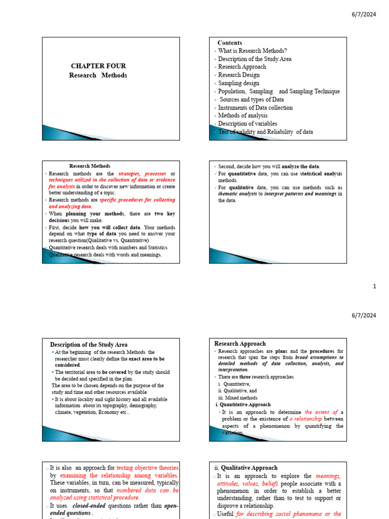 Comprehensive Guide to Research Methods | PDF | Sampling (Statistics ...
